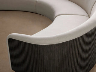 Finnley Three-Piece Curved Sectional in Ebony and Merritt Snow