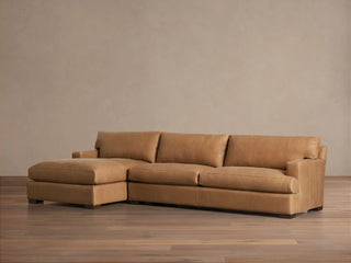 Signature Dune Leather Two Piece Chaise Sectional