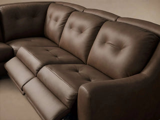 Perry Leather Four-Piece Motion Sectional