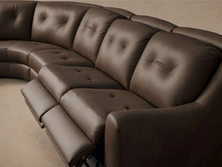 Perry Leather Five-Piece Motion Corner Wedge Sectional