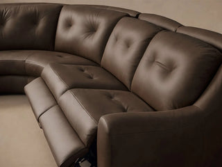 Perry Leather Four-Piece Motion Corner Wedge Sectional