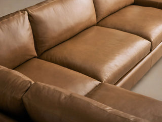 Remington Leather Two-Piece Sectional in Saratoga Chocolate