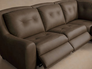Perry Leather Six-Piece Motion Chaise Sectional