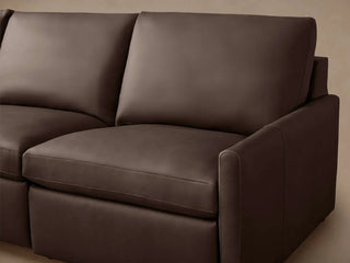 Kipton Slim Arm Leather Four-Piece Motion Sectional