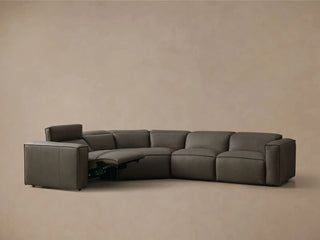 Coburn Motion Leather Four-Piece Corner Wedge Sectional