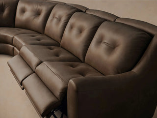 Perry Leather Six-Piece Motion Sectional