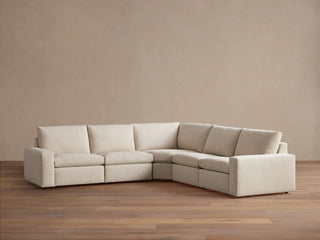 Kipton Wide Arm Five-Piece Motion Corner Sectional