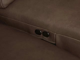 Brennan Leather Four-Piece Motion Sectional in Dante Cappuccino