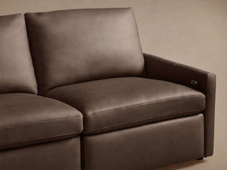 Kipton Slim Arm Leather Three-Piece Motion Modular Sofa