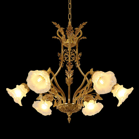 6 Lights Classical Retro Brass Chandelier Light 33X27 Inch