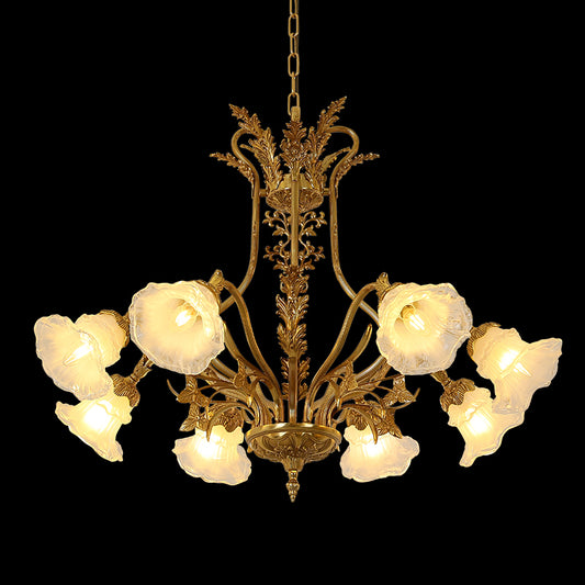 8 Lights Classical Retro Brass Chandelier Light 36X27 Inch