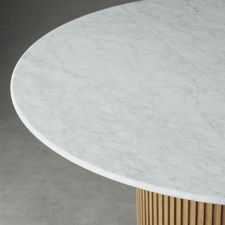 Finley Round Storage Coffee Table: Minimalist Fluted Base Storage Coffee Table