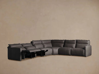 Rowland Leather Six-Piece Motion Sectional