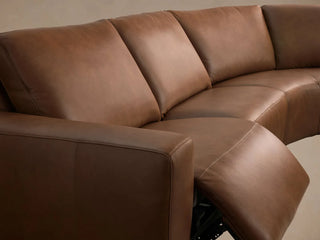 Brennan Leather Five-Piece Motion Corner Sectional in Dante Ale