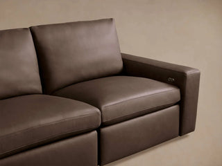 Kipton Wide-Arm Leather Three-Piece Motion Modular Sofa