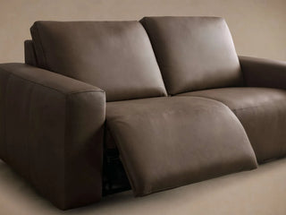 Brennan Leather Two-Piece Motion Sofa in Dante Cappuccino