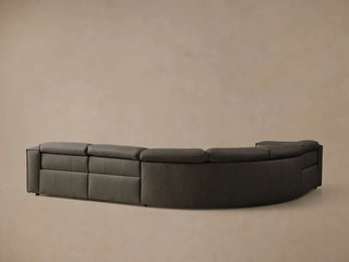 Coburn Motion Leather Four-Piece Corner Wedge Sectional