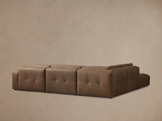 Keegan Leather Five-Piece Sectional