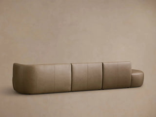 Lovina Leather Three-Piece Bumper Sectional