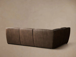 Perry Leather Four-Piece Motion Sectional