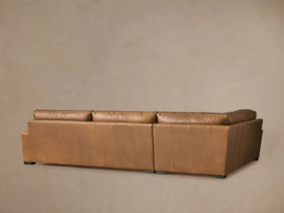 Remington Leather Two-Piece Sectional in Saratoga Chocolate