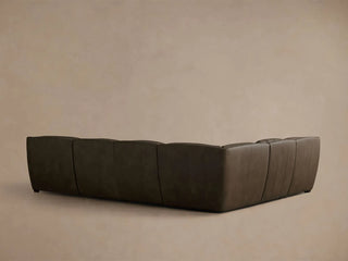 Perry Leather Six-Piece Motion Chaise Sectional