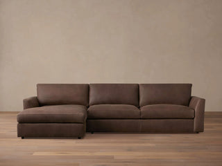 Vernon Leather Two-Piece Chaise Sectional