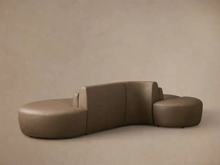 Lovina Leather Three-Piece Sectional with Ottoman