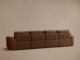 Brennan Leather Four-Piece Motion Sectional in Dante Ale