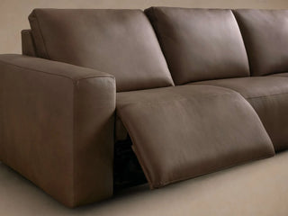 Brennan Leather Four-Piece Motion Sectional in Dante Cappuccino