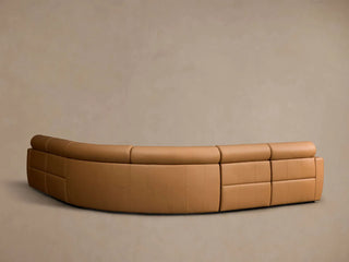 Fia Leather Five-Piece Motion Corner Sectional