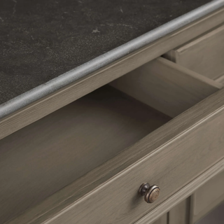 Kensington Marble Top Sideboard Pine Buffet Storage Cabinet Wood Living Room Cabinet