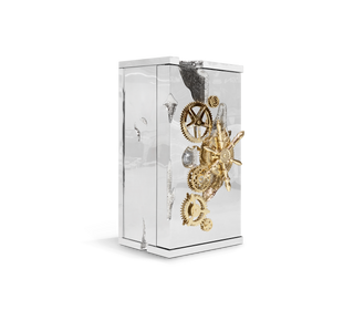 Luxury Collectible Vault Safe with Gold-Plated Finish & Secret Dial Lock System