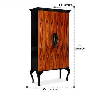 Luxury Sculptural Display Cabinet with Glass Shelves & Designer Storage