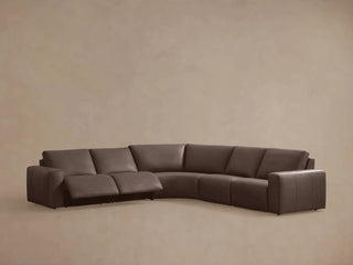 Brennan Leather Five-Piece Motion Corner Sectional