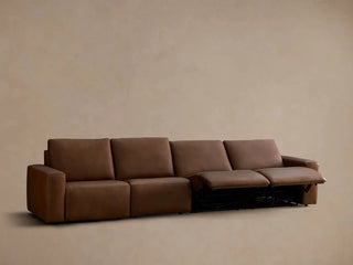 Brennan Leather Four-Piece Motion Sectional in Dante Ale