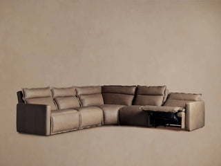 Rowland Leather Five-Piece Motion Corner Sectional