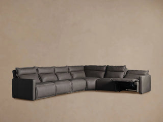Rowland Leather Six-Piece Motion Sectional