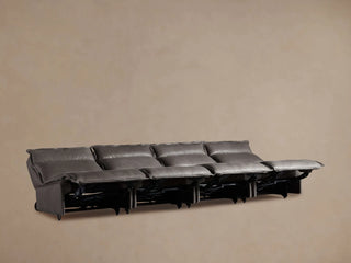 Rowland Leather Four-Piece Armless Motion Modular Sofa