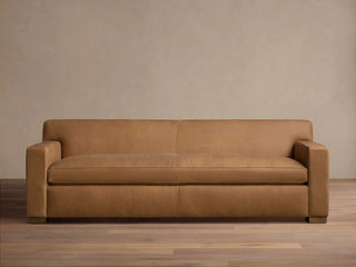 Bronte Leather Bench-Seat Sofa