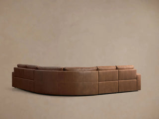 Brennan Leather Five-Piece Motion Corner Sectional in Dante Ale