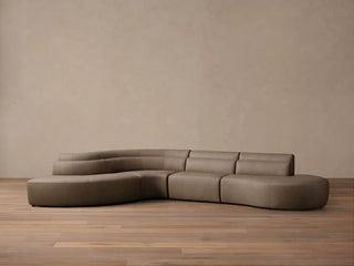 Lovina Leather Four-Piece Bumper Sectional