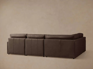 Kipton Slim Arm Leather Four-Piece Motion Sectional