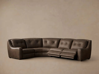 Perry Leather Four-Piece Motion Corner Wedge Sectional