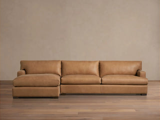 Signature Dune Leather Two Piece Chaise Sectional