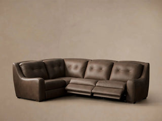 Perry Leather Four-Piece Motion Sectional