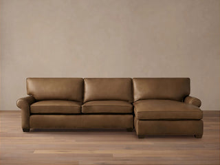 Colby Leather Two-Piece Chaise Sectional