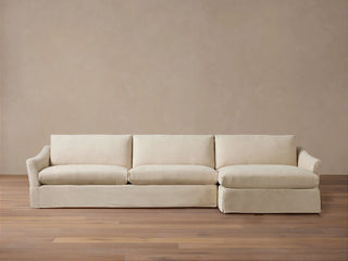 Helena Slipcovered Two Piece Chaise Sectional