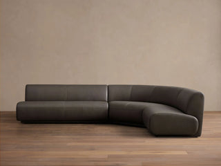 Gianni Leather Three-Piece Armless Sectional