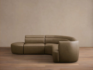 Lovina Leather Four-Piece Sectional with Ottoman